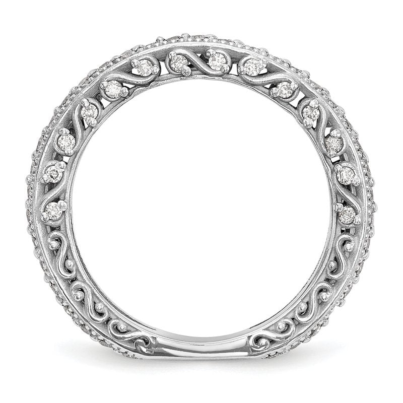 14K White Gold 1/2 carat Lab Grown Diamond VS/SI  D E F  Wedding Band