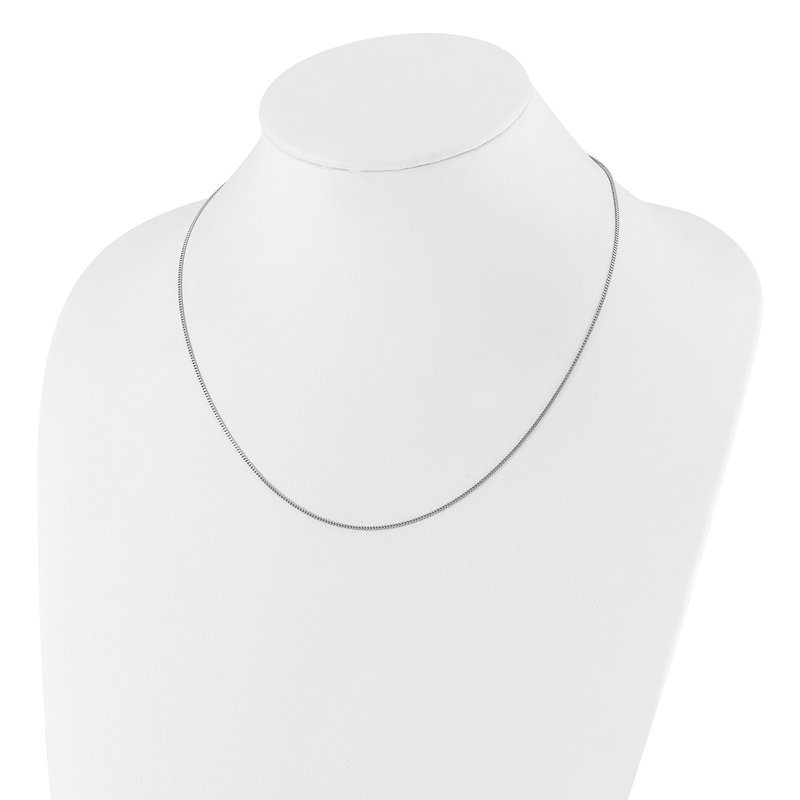 Sterling Silver RH-plated Adjustable 1.4mm Curb Chain