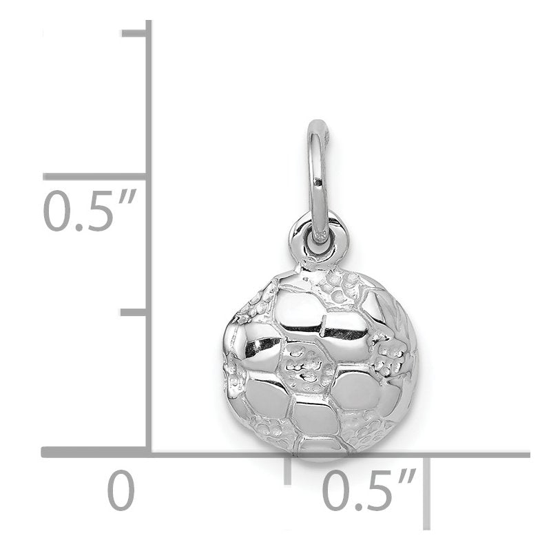 14k White Gold Domed Soccer Ball Charm