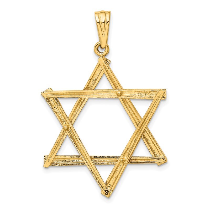 14K Large Cut-out Star of David Pendant