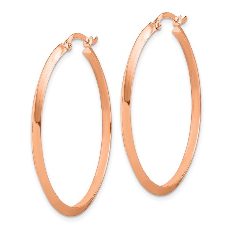14K Rose Gold Polished Hoop Earrings