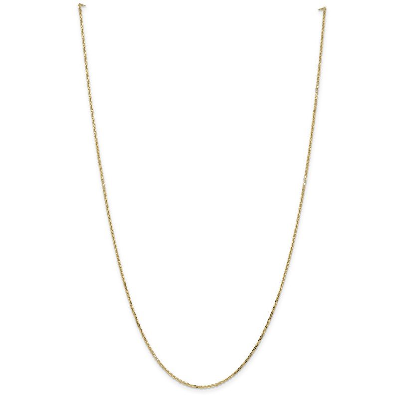 14K 26 inch 1.4mm Diamond-cut Round Open Link Cable with Lobster Clasp Chain