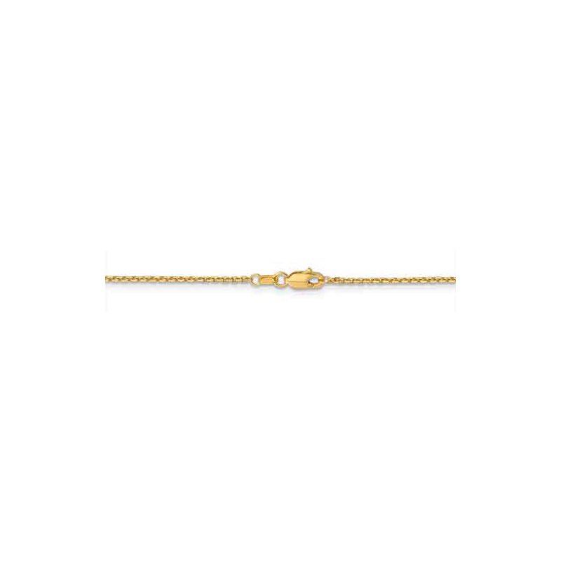 14K 26 inch 1.4mm Diamond-cut Round Open Link Cable with Lobster Clasp Chain