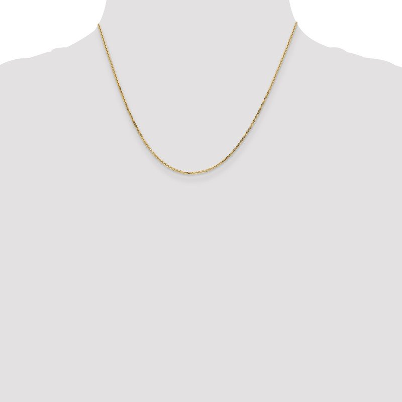 14K 26 inch 1.4mm Diamond-cut Round Open Link Cable with Lobster Clasp Chain