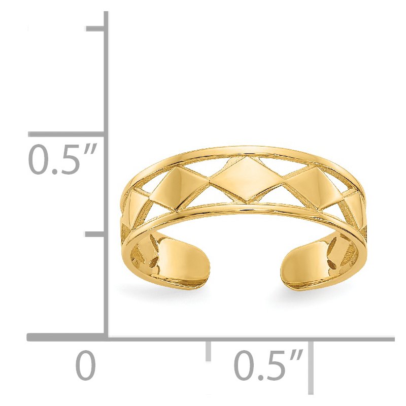 14k Diamond Shapes Toe Ring