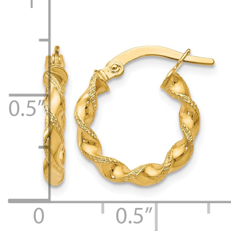 14K Twisted Hoop Earrings