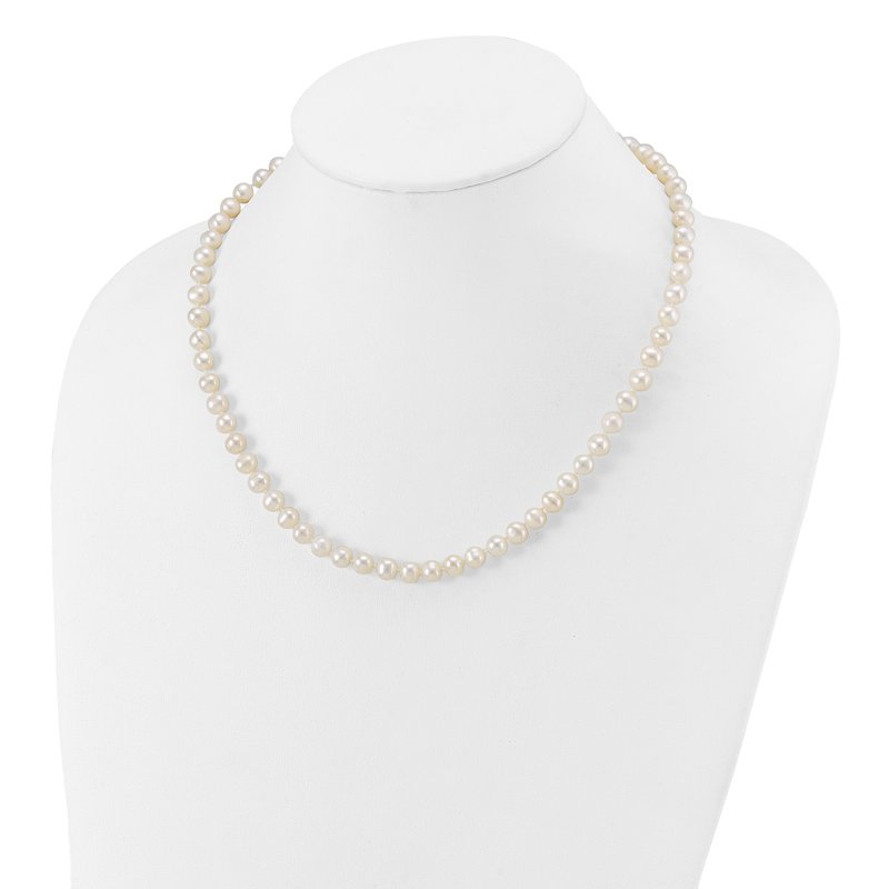 14k 6-7mm White Near-Round Freshwater Cultured Pearl 16 inch Necklace