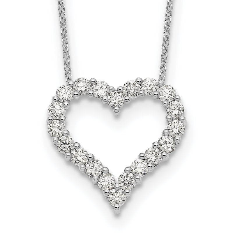14k White Gold 1 carat Diamond Heart 18 inch Necklace
