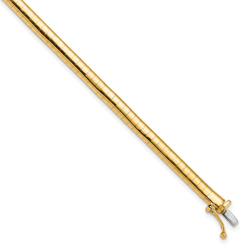 14K 4mm Domed Omega Necklace