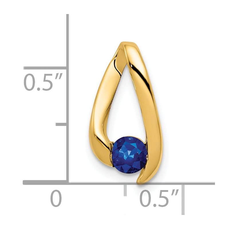 14k 4mm Round Sapphire Chain Slide