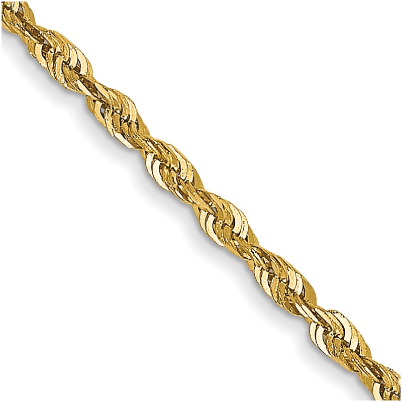 14K 10 inch 1.5mm Ultra Diamond-cut Rope with Lobster Clasp Anklet