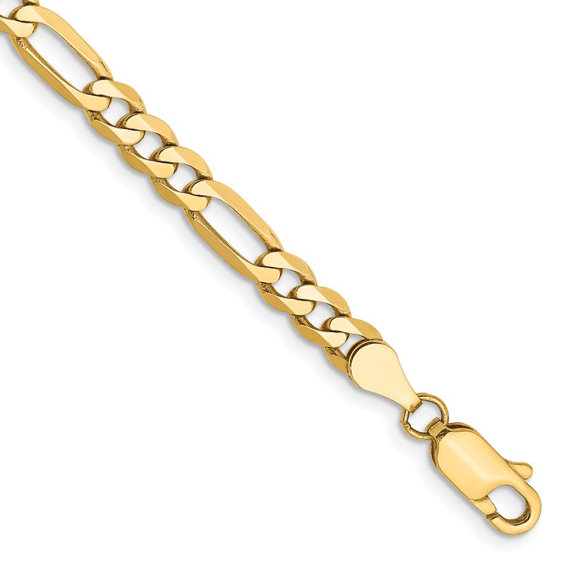 14K 26 inch 4.75mm Flat Figaro with Lobster Clasp Chain