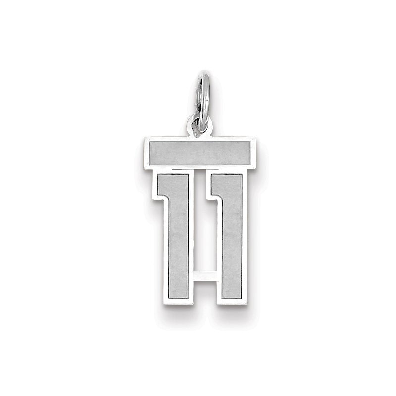 14kw Small Satin Number 11 Charm