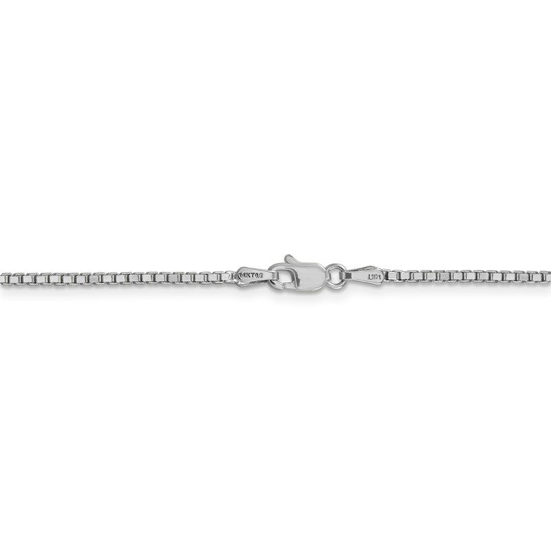14K White Gold 26 inch 1.5mm Box with Lobster Clasp Chain