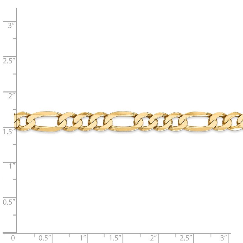 14K 26 inch 7mm Flat Figaro with Lobster Clasp Chain
