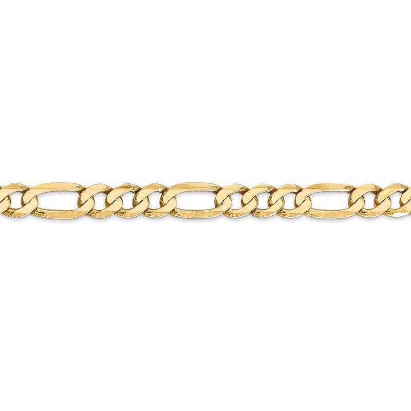 14K 26 inch 7mm Flat Figaro with Lobster Clasp Chain