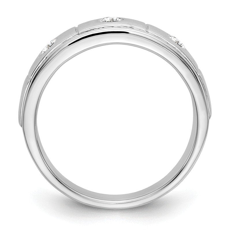 14K White Gold Men's 1/3 carat Lab Grown Diamond VS/SI  D E F  Band