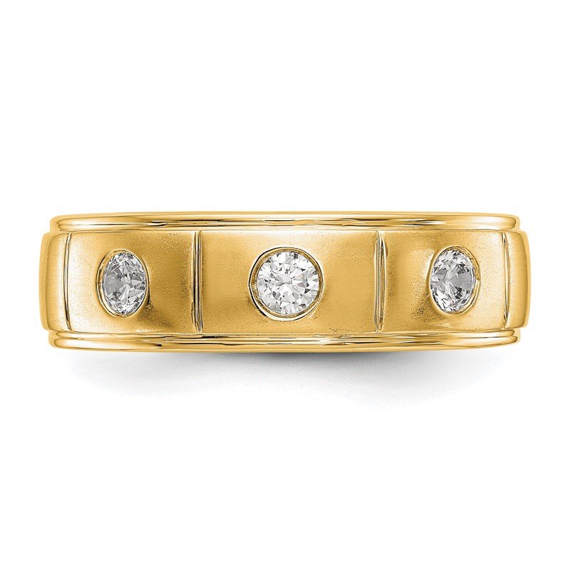 14K White Gold Men's 1/3 carat Lab Grown Diamond VS/SI  D E F  Band
