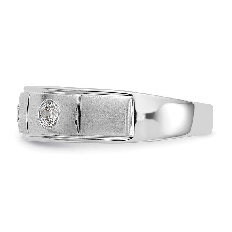 14K White Gold Men's 1/3 carat Lab Grown Diamond VS/SI  D E F  Band