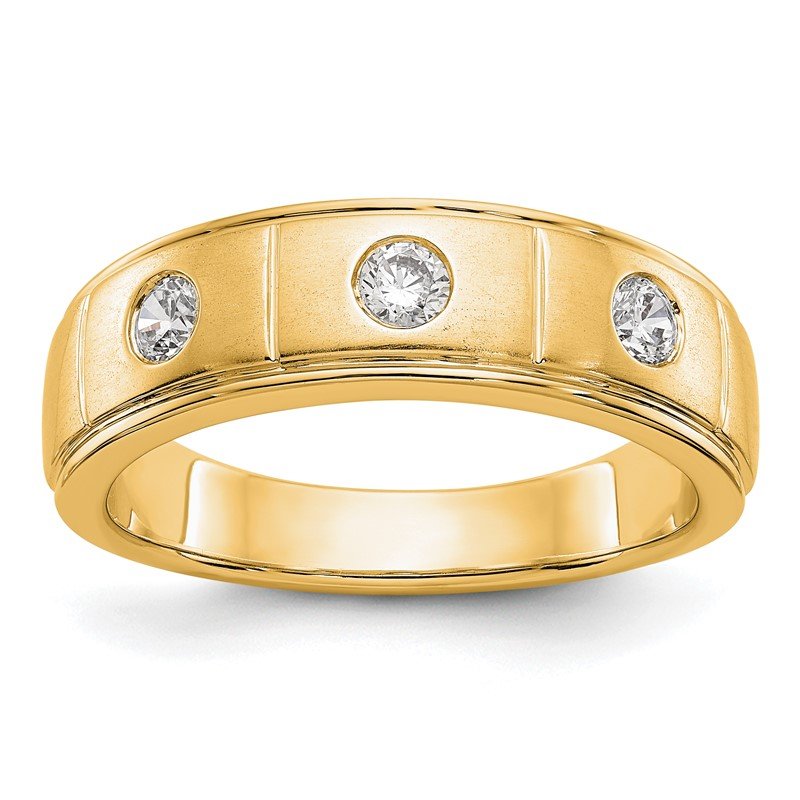 14K White Gold Men's 1/3 carat Lab Grown Diamond VS/SI  D E F  Band