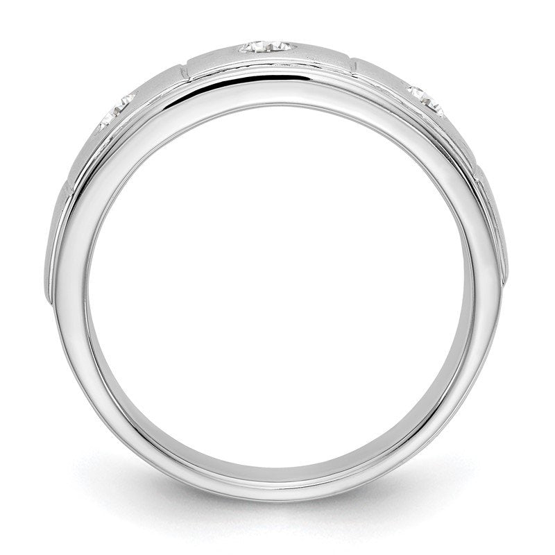 14K White Gold Men's 1/3 carat Lab Grown Diamond VS/SI  D E F  Band