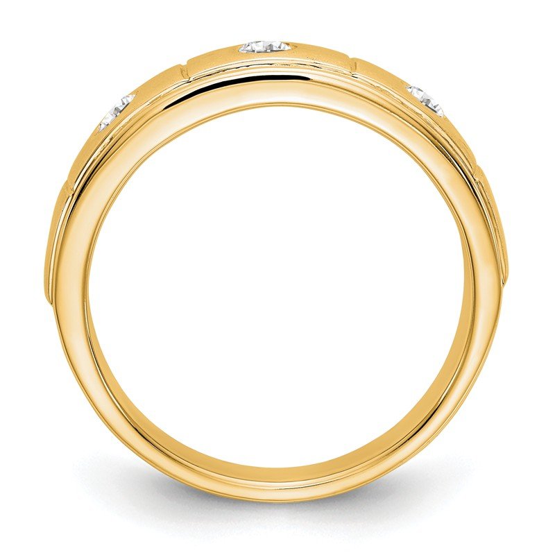 14K White Gold Men's 1/3 carat Lab Grown Diamond VS/SI  D E F  Band