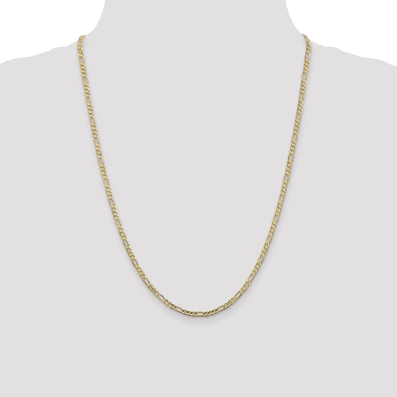 10K 3mm Concave Figaro Chain Anklet