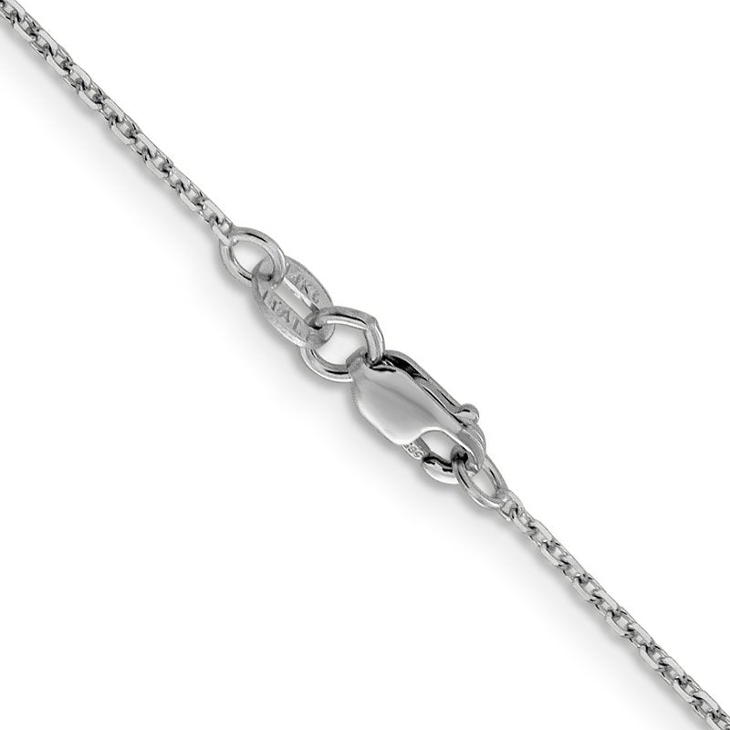 14K White Gold 1.25mm D/C Cable Chain