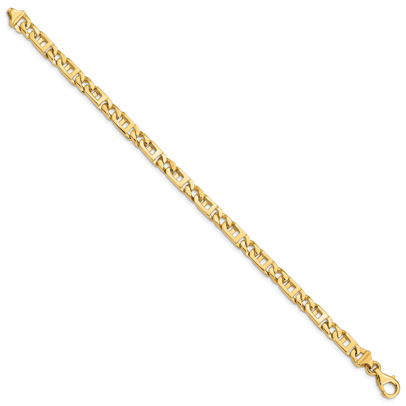 14K 18 inch 5.9mm Hand Polished Fancy Link with Fancy Lobster Clasp Chain