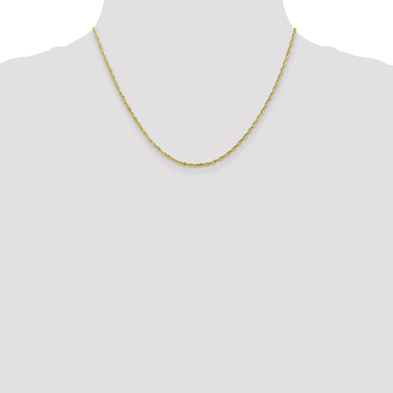 10K 2mm Diamond-Cut Lightweight Rope Chain