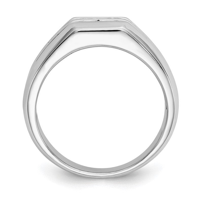 14K White Gold Men's 1/2 carat Lab Grown Diamond VS+ F+ Complete Double Channel Band