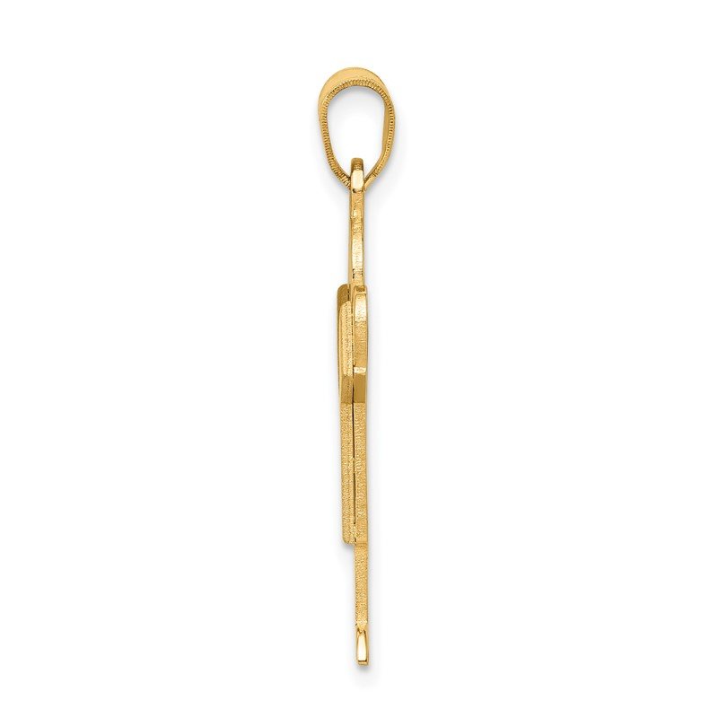 14k The Kids Solid Satin Medium Boy Engravable Love Charm