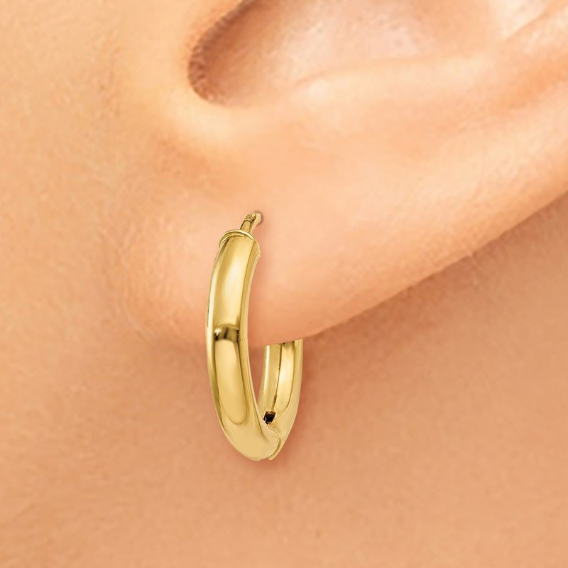 14k Polished Hollow Hoop Earrings