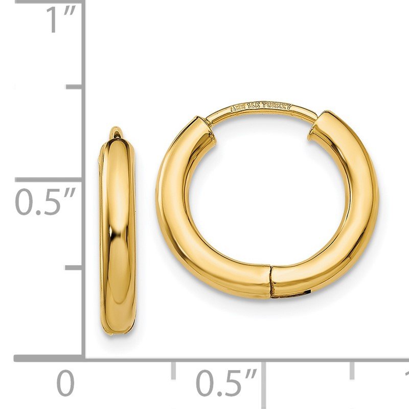 14k Polished Hollow Hoop Earrings