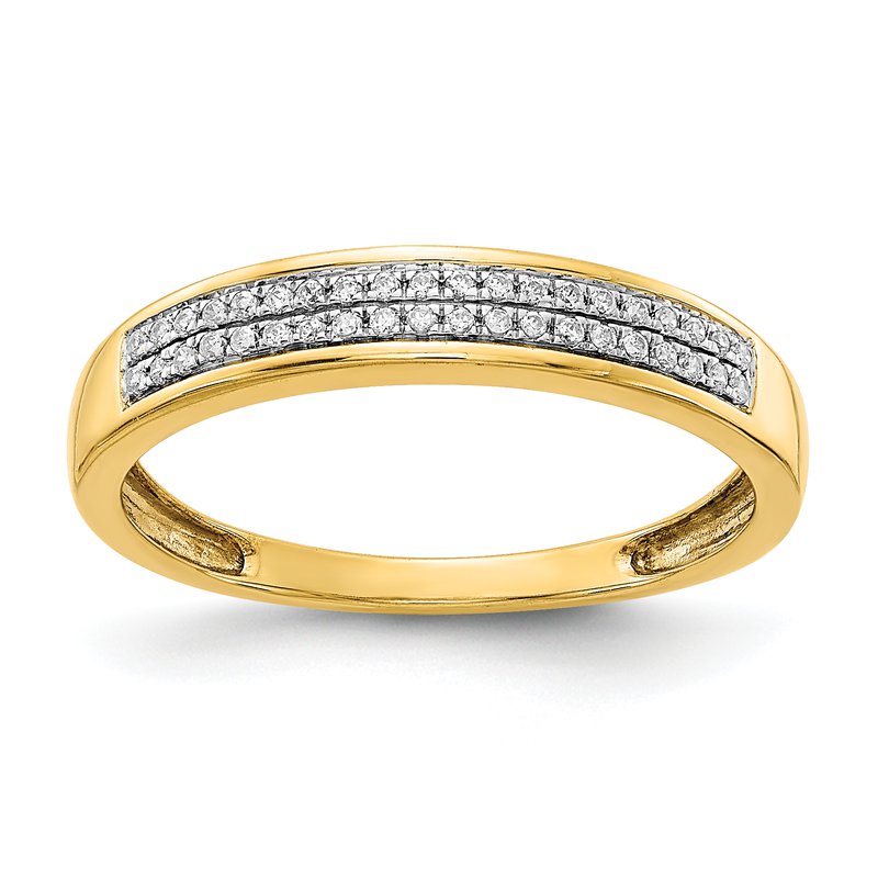 14k White Gold 2-row Diamond Band