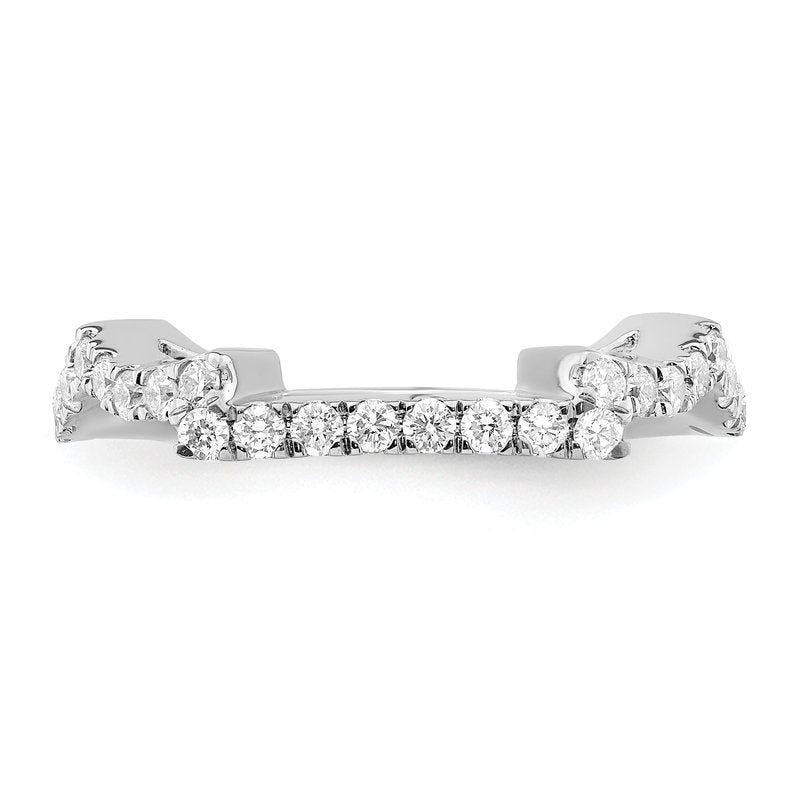 14K White Gold 1/2 carat Lab Grown Diamond VS/SI  D E F  Wedding Band