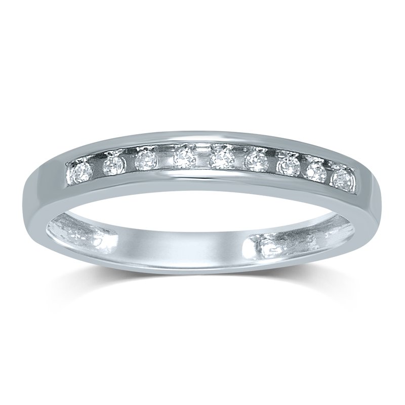 Silver 0.10Ct Diamond Ladies  Band