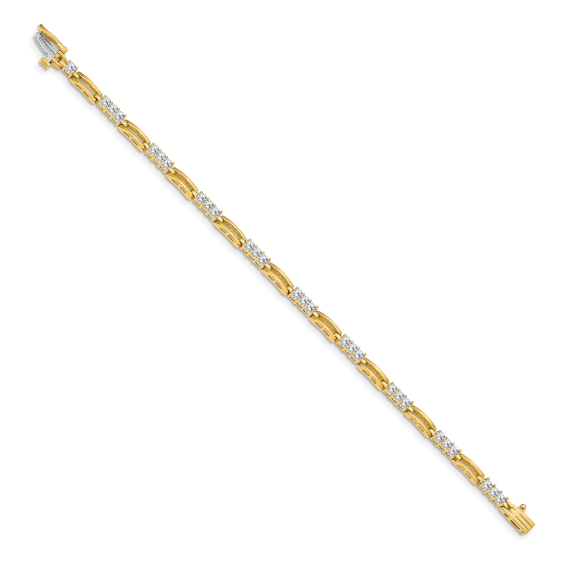 14k Complete 1.5 carat Round AA Diamond Paperclip Link 7 inch Tennis Bracelet