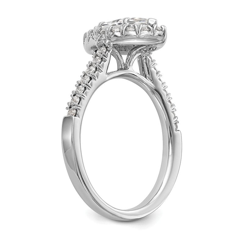 14K White Gold 1/3 carat Lab Grown Diamond VS+ F+ Semi-Mount Marquise Halo Engagement Ring