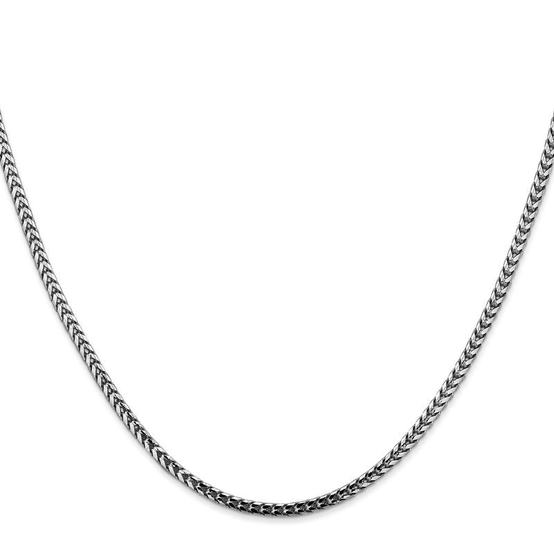 14K White Gold 16 inch 2.5mm Franco with Lobster Clasp Chain