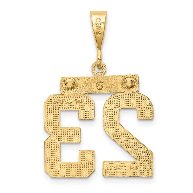 14k Medium Polished Number 23 Charm