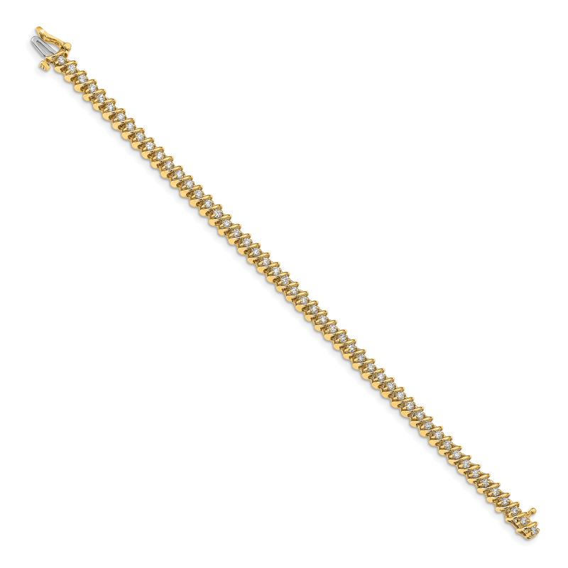 14k Complete 1.95 carat Round AAA Diamond Fancy Spiral 7 inch Tennis Bracelet