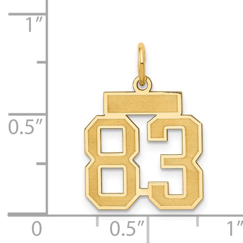 14k Small Satin Number 83 Charm