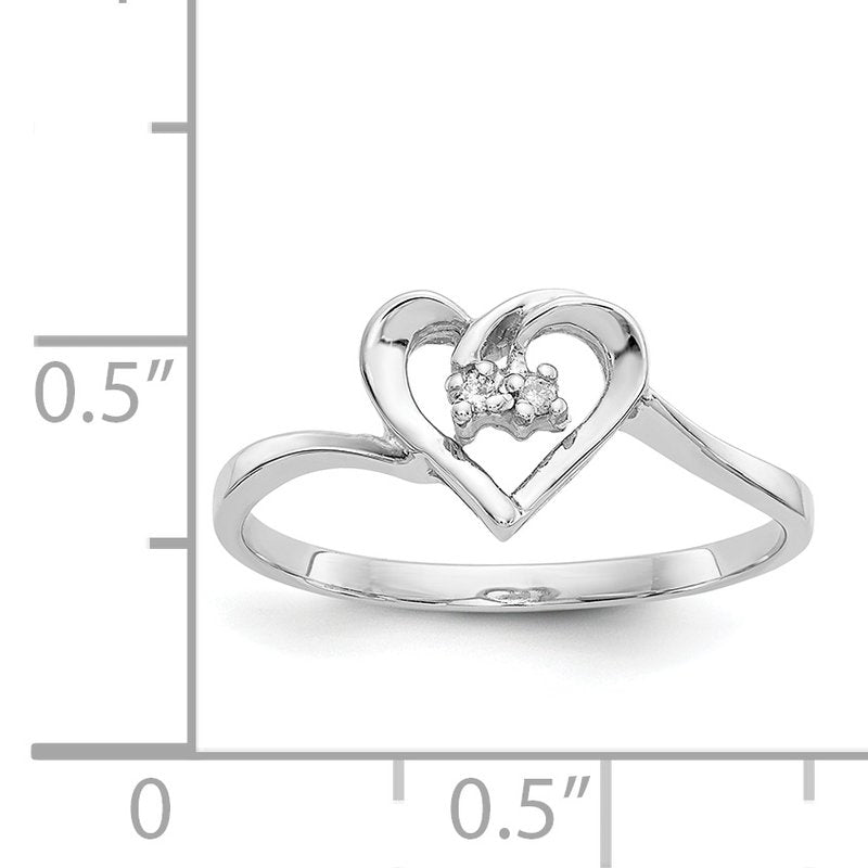 14k White Gold VS Diamond heart ring