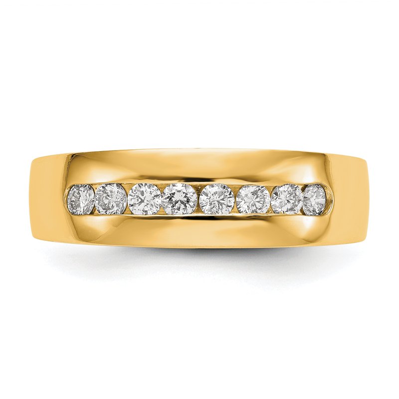 14K White Gold Men's 1/3 carat Lab Grown Diamond VS+ F+ Complete Channel Band