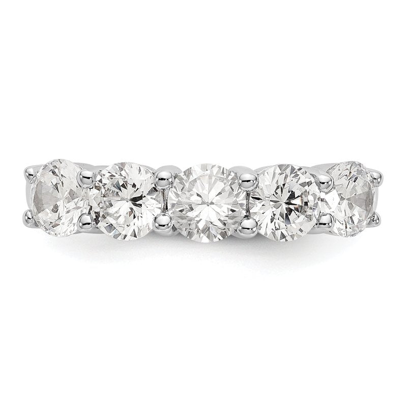14K White Gold 1/3 carat Lab Grown Diamond VS+ F+ Complete Round Five Stone Ring