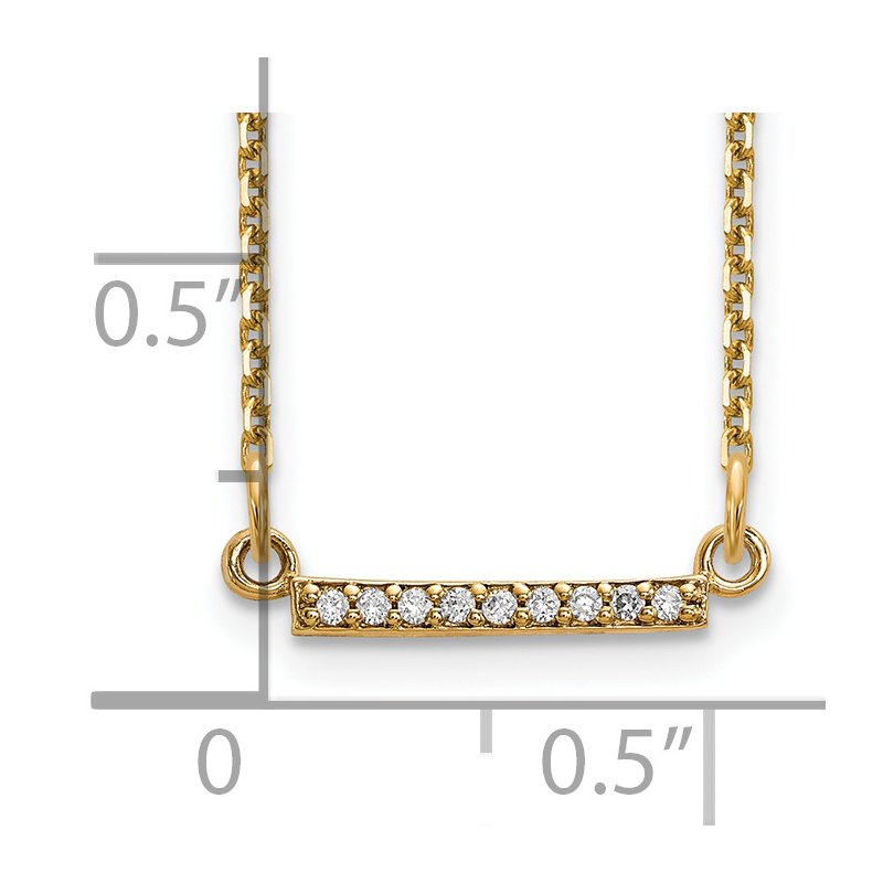 14k Polished 1/20 carat AA Diamond Tiny Bar without Chain