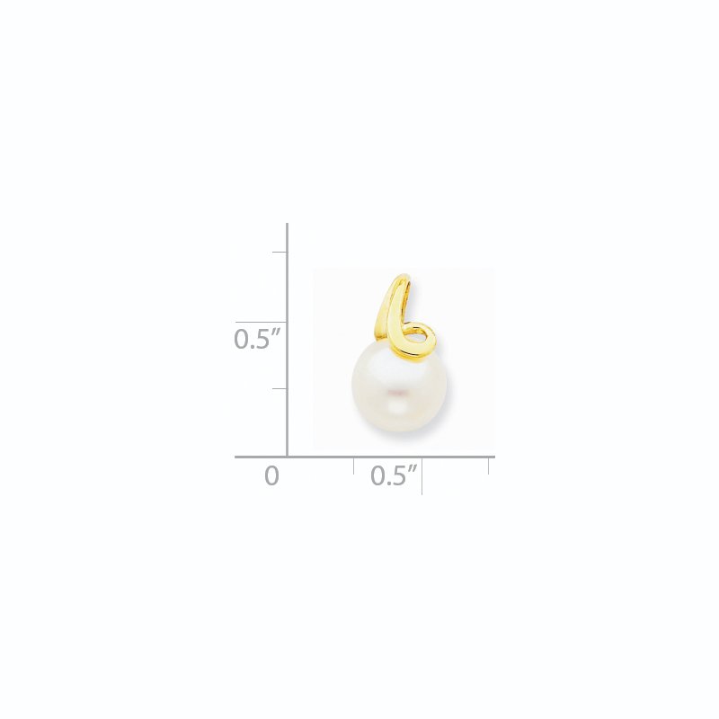 14k 8-9mm White Button Freshwater Cultured Pearl Slide Fits up to 2mm Regular/3mm Fancy or Reversible Omega
