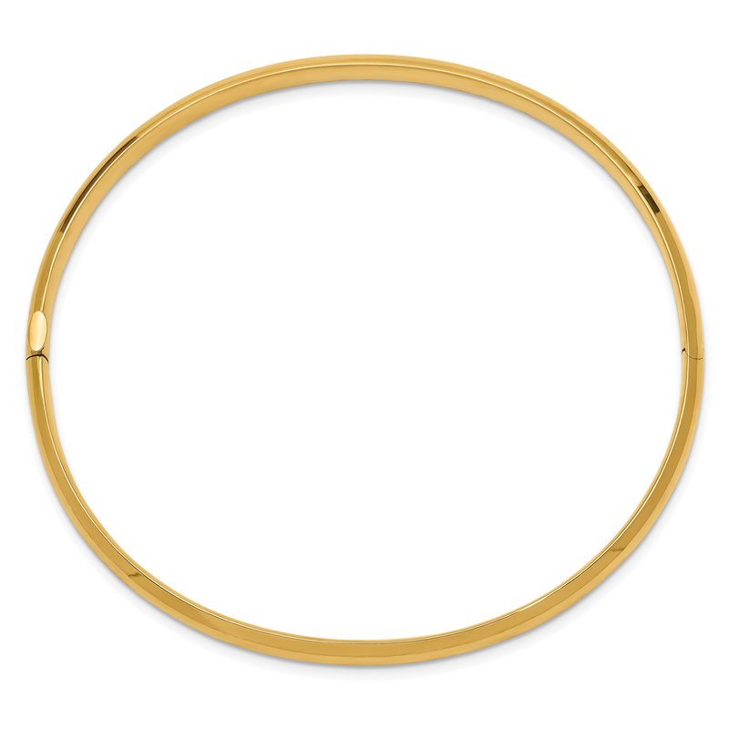 14k 3/16 High Polished 5.00mm Hinged Oval Bangle Bracelet