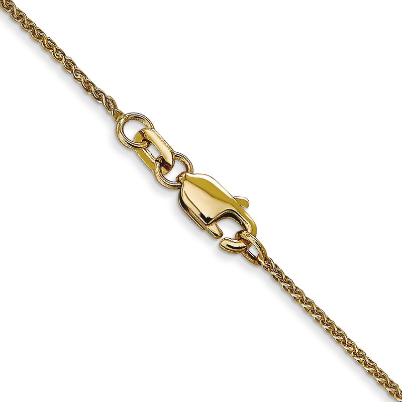 14K 10 inch 1.05mm Diamond-cut Spiga with Lobster Clasp Anklet